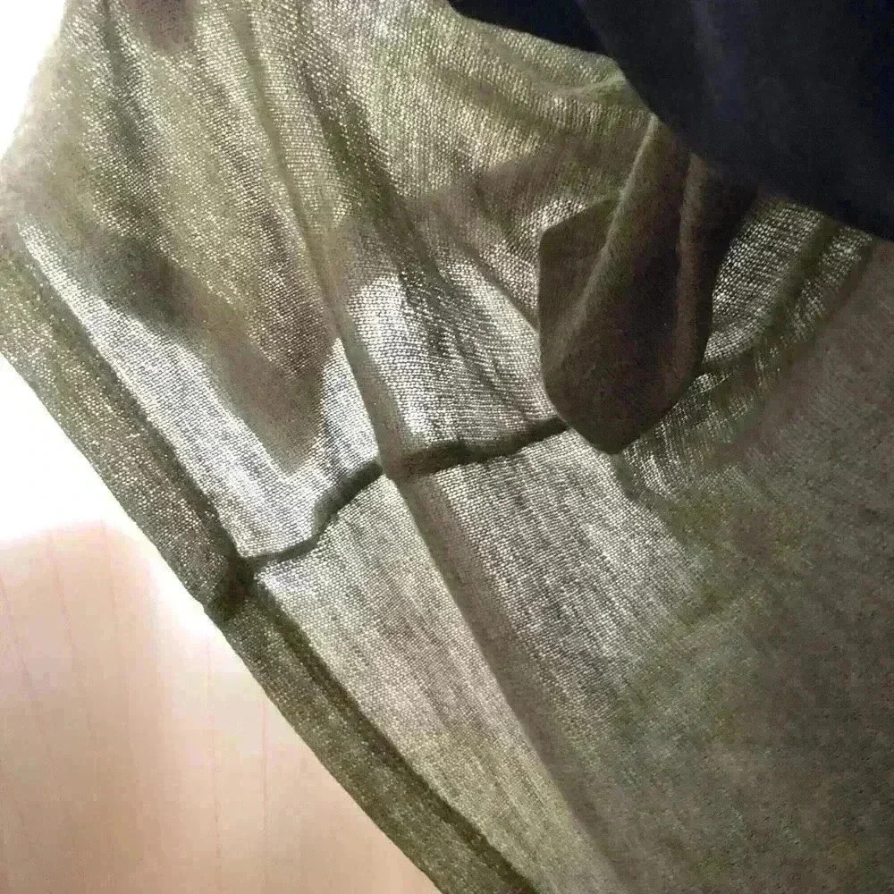Eyeshadow Super Thin Light Front Buttons Olive Green? Cardigan Women Medium - Picture 4 of 8